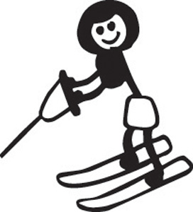 Stick Family Water Skiing 